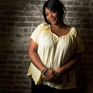 Peasant Blouse Cotton Viscose Plus Fits 1X -3X Lemon Yellow Crinkle Lace